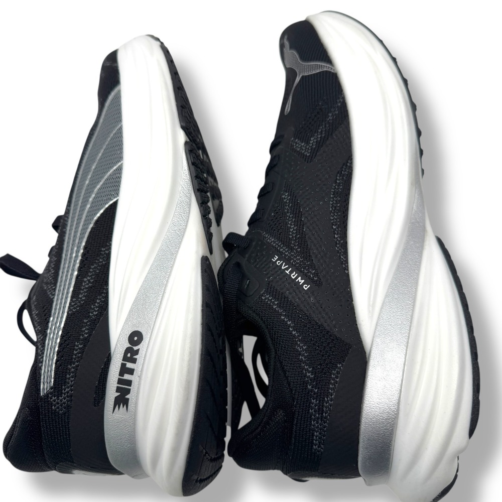 PUMA Magnify Nitro 2 Black Silver Men's Running Shoes Size 8 - Picture 4 of 9